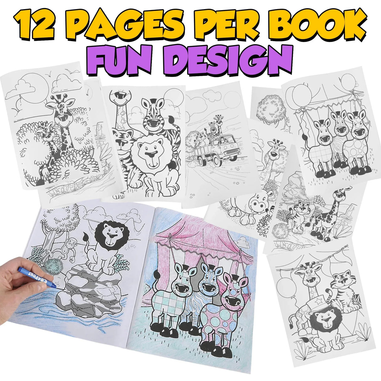18Pcs Zoo Animal Coloring Books Bulk for Kids - 9"x11" Animal Party Favors with Jungle Safari Animals and Activity Sheets for Goodie Bags, Classrooms and Themed Birthday Supplies (Pack of 18) Bedwina