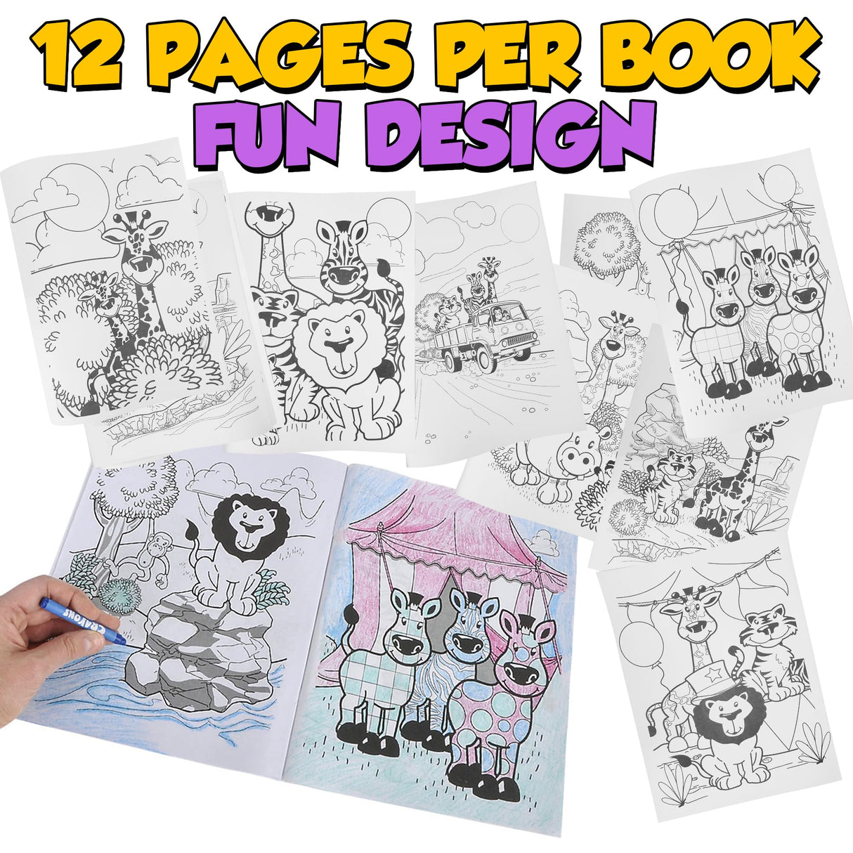 18Pcs Zoo Animal Coloring Books Bulk for Kids - 9"x11" Animal Party Favors with Jungle Safari Animals and Activity Sheets for Goodie Bags, Classrooms and Themed Birthday Supplies (Pack of 18) Bedwina