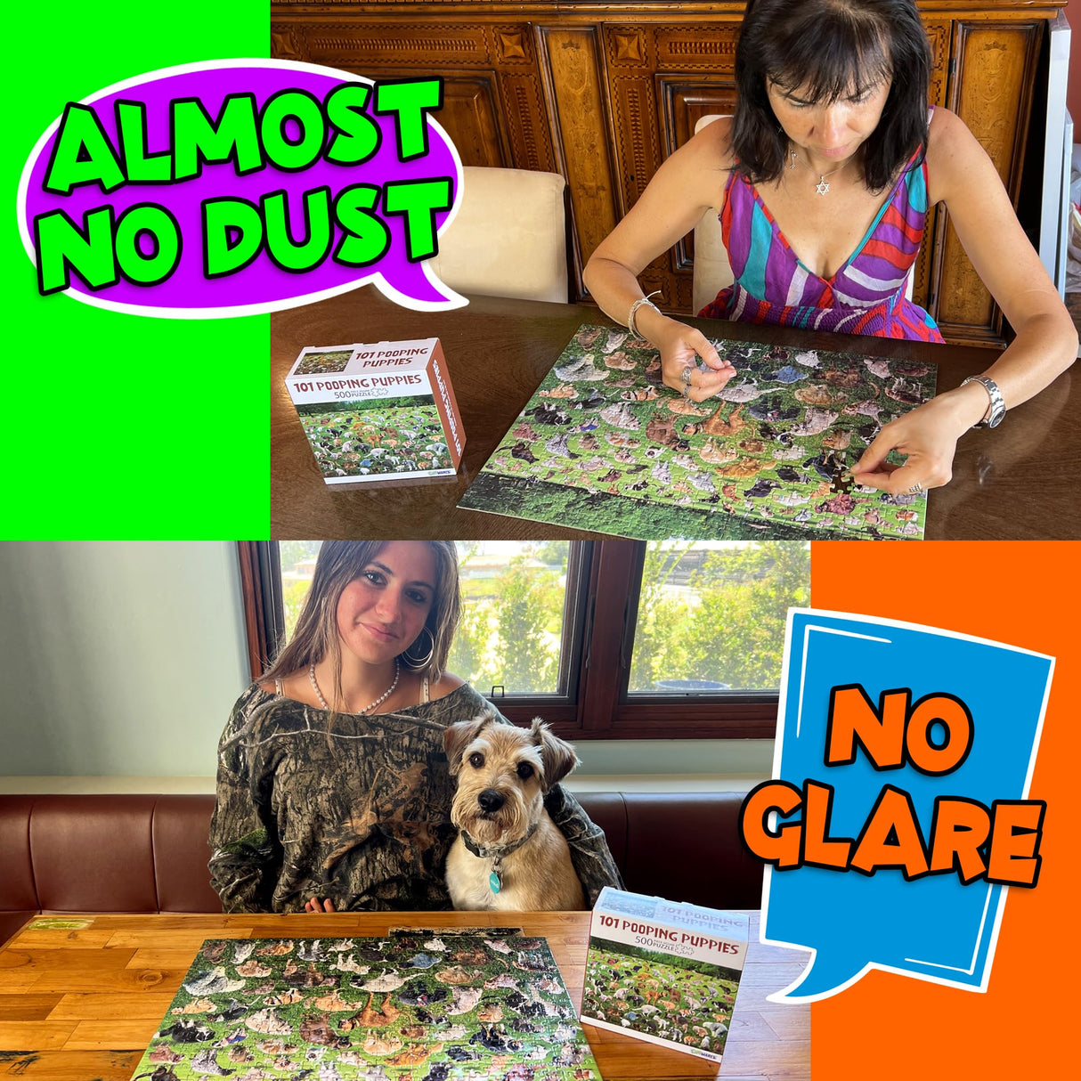 Funwares Original 101 Pooping Puppies Puzzle - Hilarious Jigsaw Puzzle - Perfect White Elephant Gag Gift - Funny Dog Pooping Puzzle for Adults and Kids! 500 Piece Puzzle! Funwares