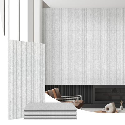 Olanglab Acoustic Wall Panels 10 Pack, 48 x 24 per Acoustic Panels Sound Absorbing, Decorative Sound Panels for Home Studio and Office, Silver Gray