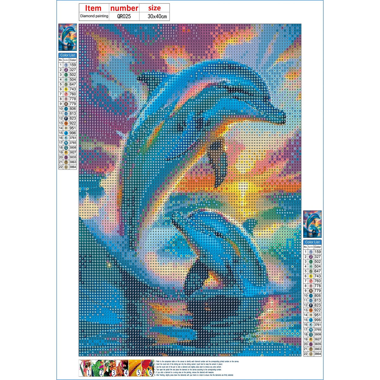 QINRUBB DIY Dolphins Diamond Painting Kits, Full Drill Sunset Diamond Art Painting Kits for Adults Beginners, DIY 5D Ocean Painting by Numbers Dolphins Diamond Art Kits for Home Decor 12x16inch QINRUBB