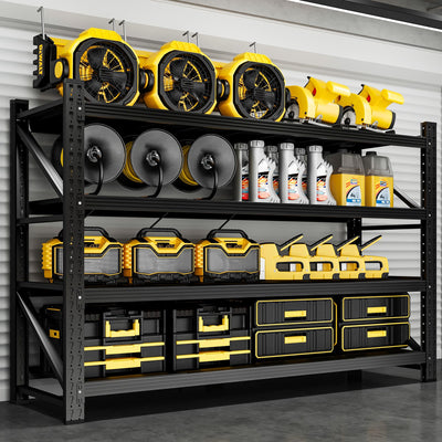 ZAOUS 5000LBS Metal Garage Shelving Unit 71" W Storage Shelves Heavy Duty 4 Tier Adjustable Garage Storage Racks Industrial Shelving Utility Rack Shelf for Warehouse/Basement 71" Wx24 Dx70 H