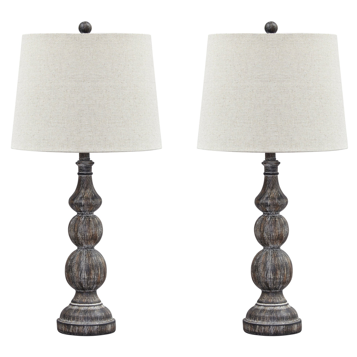 Signature Design by Ashley Mair Rustic Farmhouse Poly Table Lamp 2 Count, Gray Signature Design by Ashley