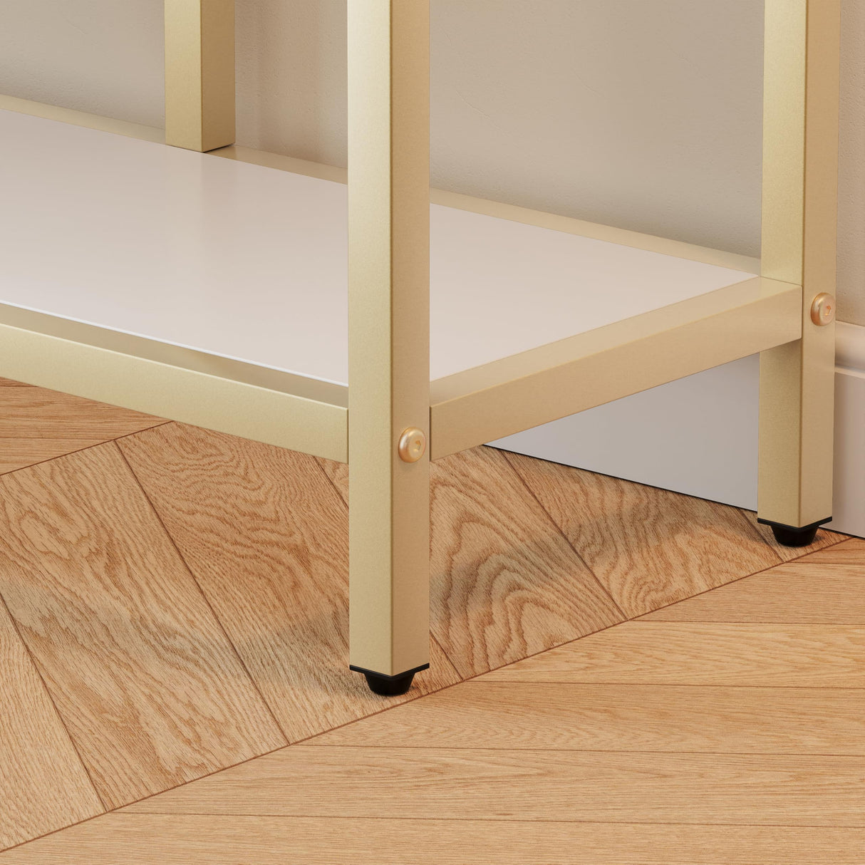 CABIHOME Bookshelf 6-Tier Arched, 82" Tall Modern Bookcase with Geometric Metal Frame, Gold and White Large Open Storage Shelf for Living Room, Home, Office CABIHOME