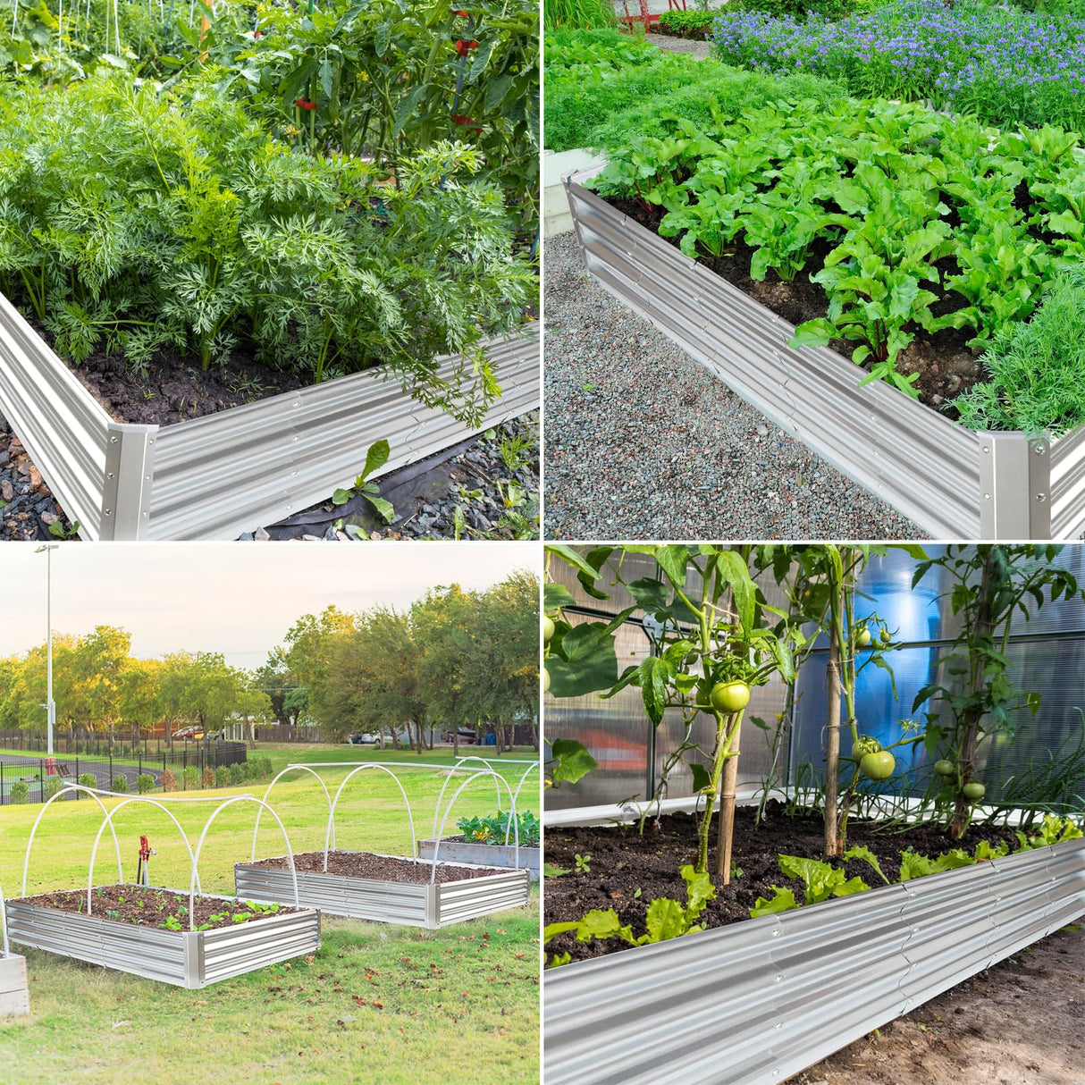 JERIA 6×3×1ft Raised Garden Bed with Support Rods,Galvanized Raised Garden Bed Kit Outdoor Metal Gardening Planter Box for Vegetable, Fruits, Flower JERIA