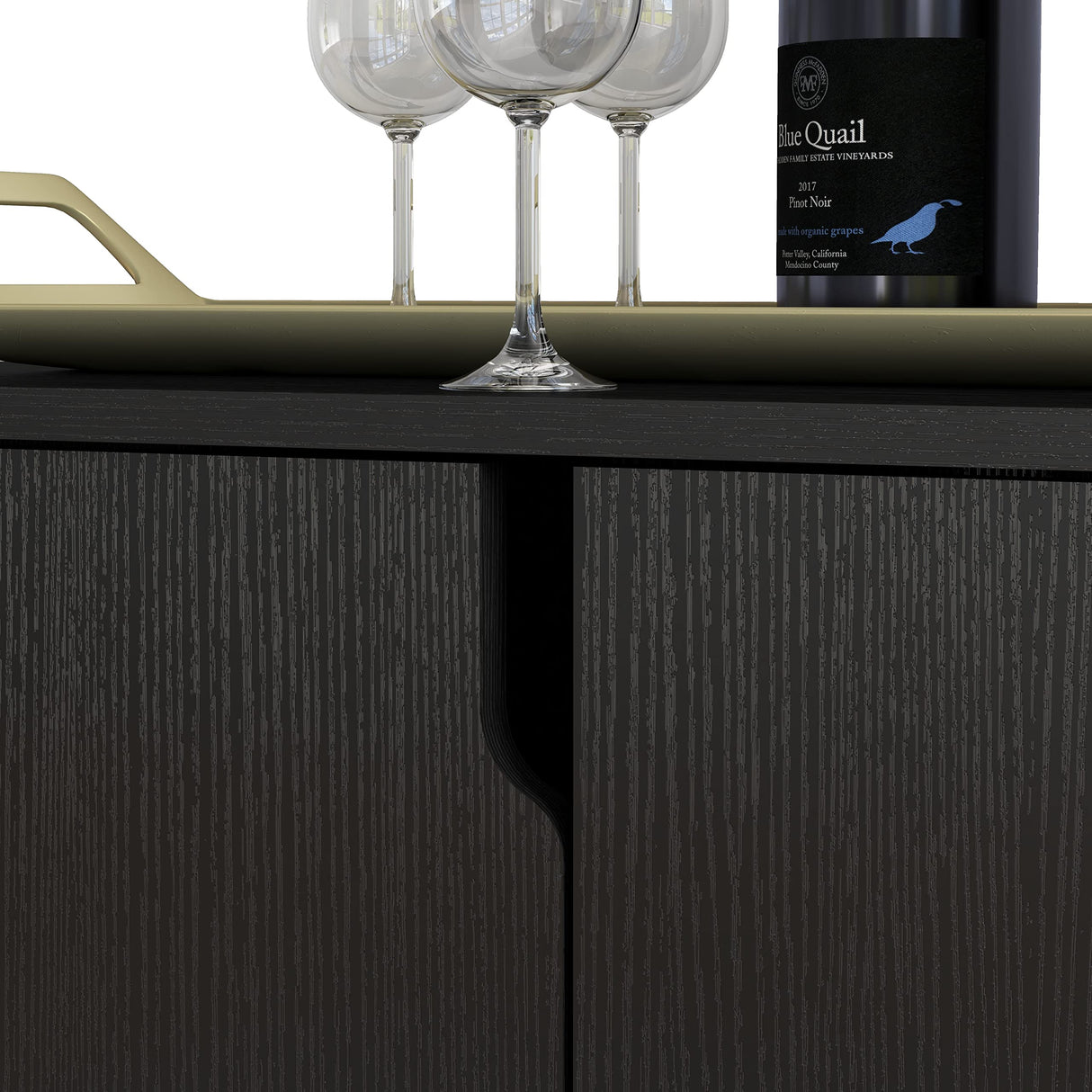 Panana Accent Sideboard Buffet Serving Cabinet with 2 Doors and Shelves Storage Cabinet White Coffee Bar Cabinet for Kitchen Dinning Room Living Room (41.81 inch, Black) Panana