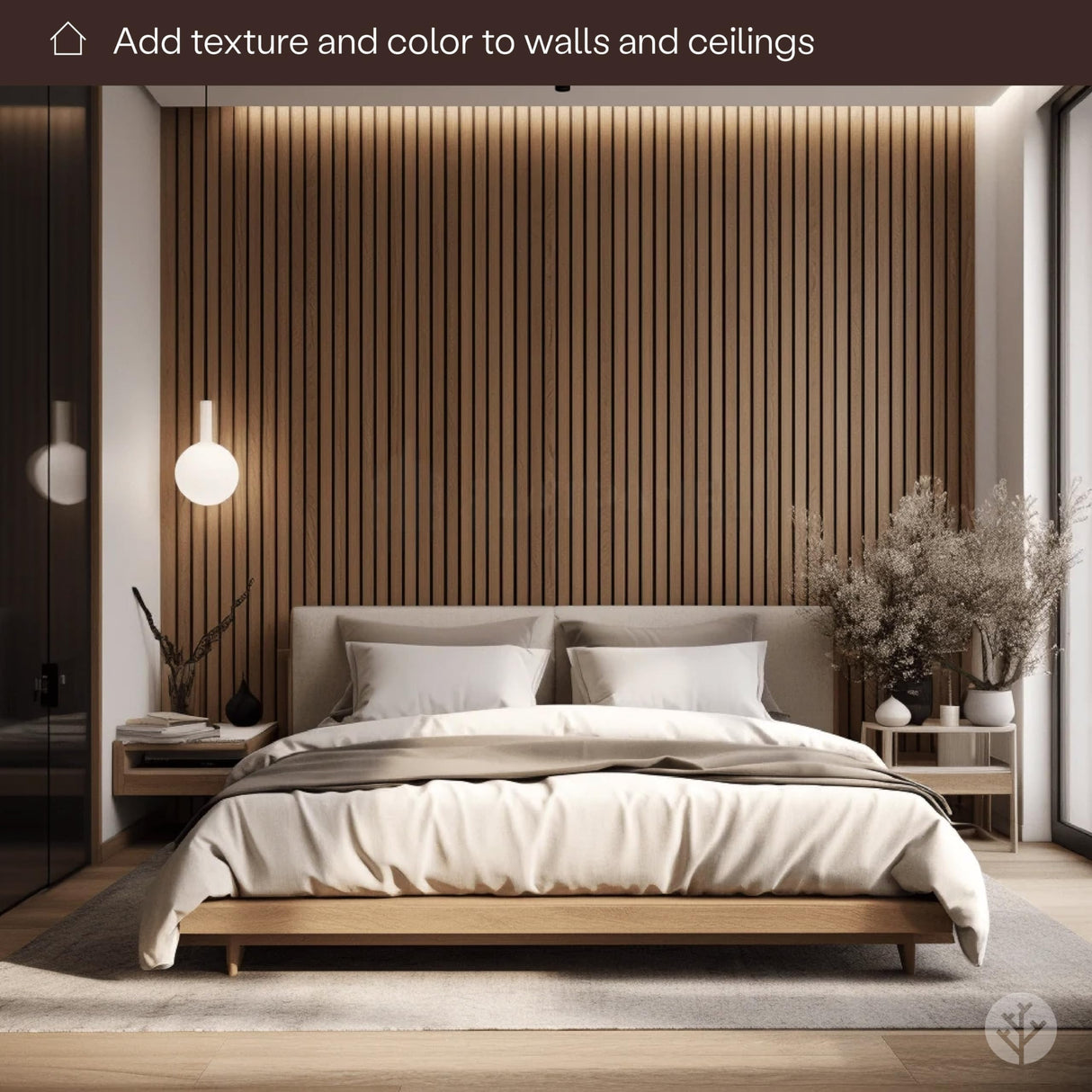 Slatpanel 2 Luxury Oak (Natural Core) Real Wood Veneer Wall Panels 94.49” x 12.6” (each), Interior Decor Sound Absorption Slatpanel