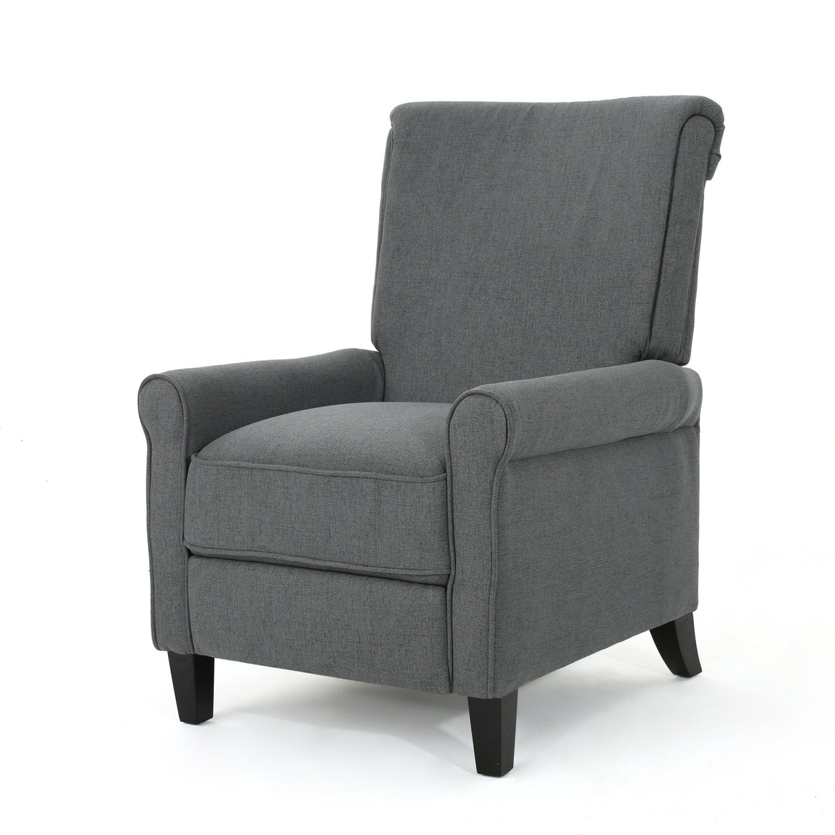 Christopher Knight Home Christopher Knight Home Charell Traditional Fabric Recliner, Charcoal / Dark Brown GDFStudio