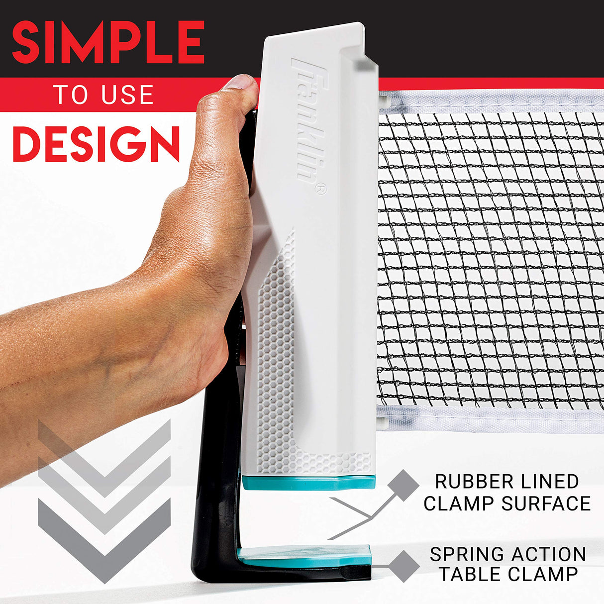 Franklin Sports Anywhere Table Tennis – Complete Portable Ping-Pong Set – includes Ping-Pong Paddles, Balls, Net, Plus Easy-Carry Bag – Easy Set-Up – Expands to 6’ – Easily Attaches to Table Surfaces Franklin Sports