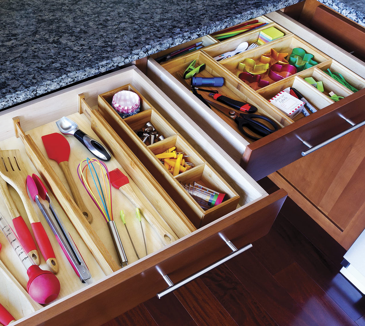 Lipper International 8884 Bamboo Wood 4-Part Drawer Organizer with Removable Dividers, 17-1/2" x 4" x 2-1/2" Lipper International