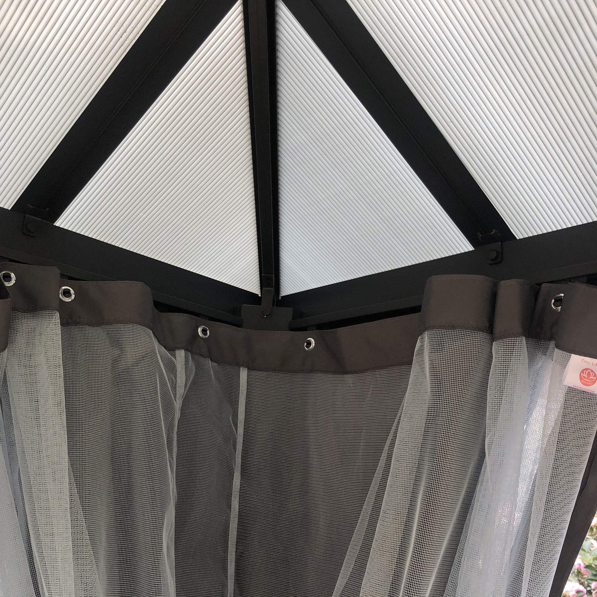 Kozyard Permanent Aluminum Hardtop Gazebo with Composite Polycarbonate Top for Outdoor Patio Lawn and Garden, Curtains and Netting Included (Edward 10ftx12ft) Kozyard