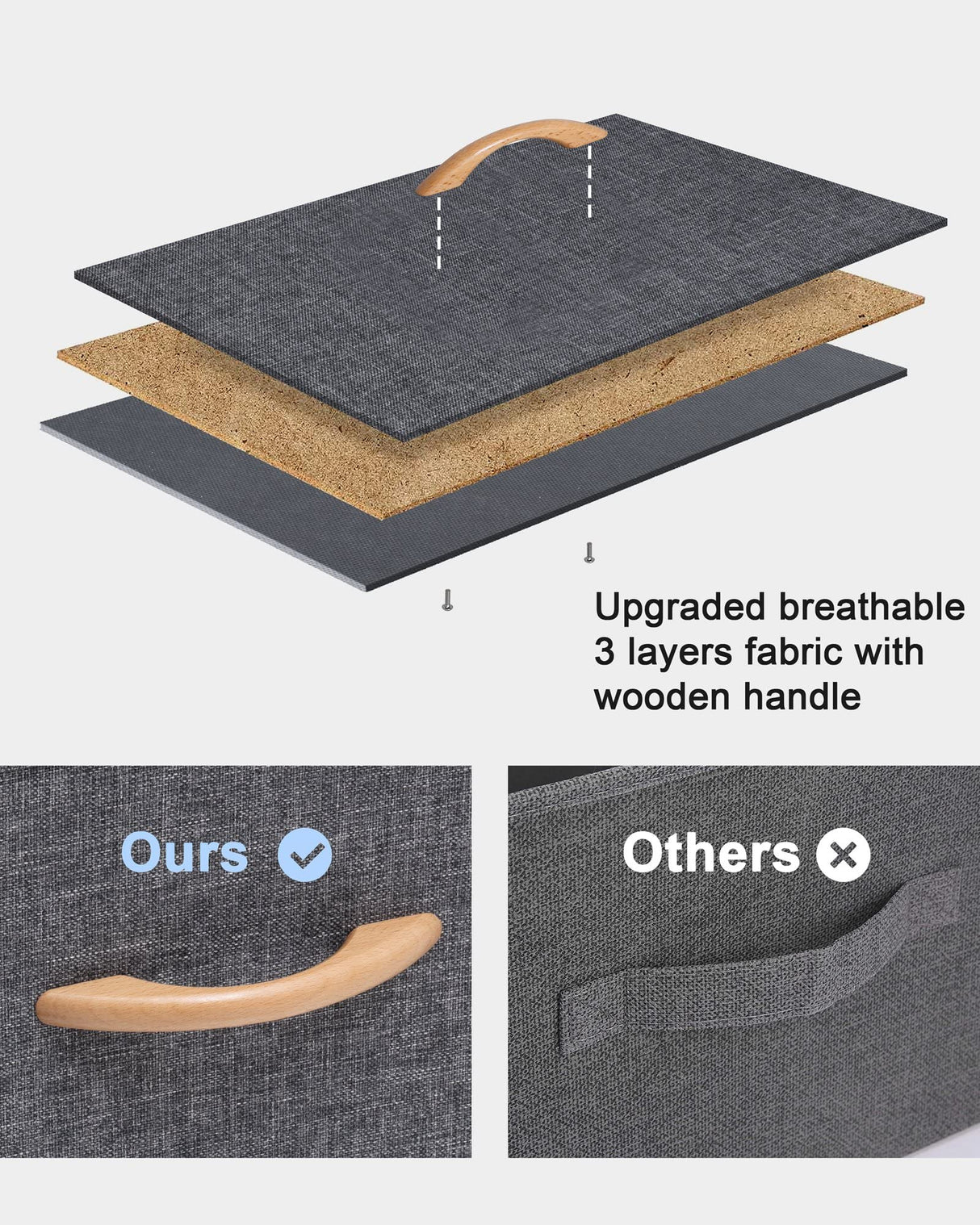 Crestlive Products Vertical Dresser Storage Tower - Sturdy Steel Frame, Wood Top, Easy Pull Fabric Bins, Wood Handles - Organizer Unit for Bedroom, Hallway, Entryway, Closets - 6 Drawers (Gray) Crestlive Products