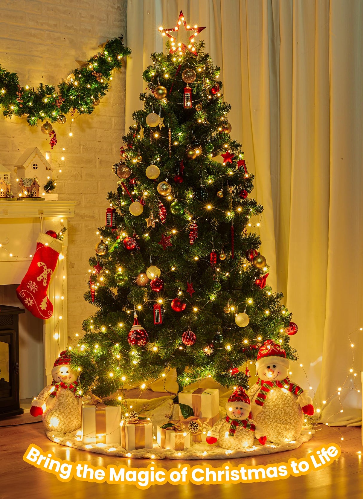 Minetom Fairy Lights with Remote, 66 Feet 200 Led Firefly String Lights Plug in for Bedroom Home Wall Ceiling Christmas Tree Wreath Craft Wedding Party Indoor Outdoor Decoration, Warm White Minetom