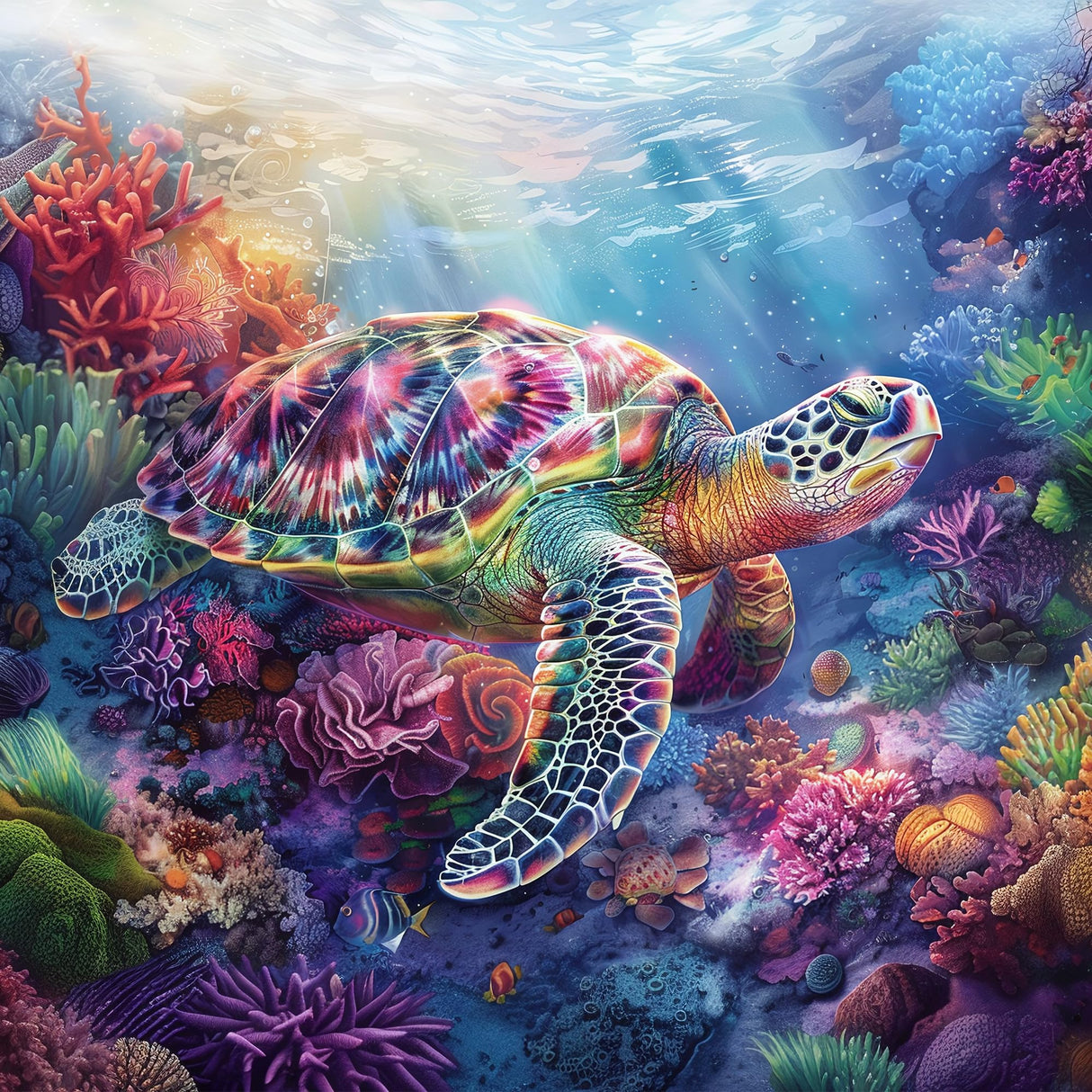 Ohhvvow Sea Turtle Diamond Art Painting Kits for Adults, Full Drill Ocean Diamond Dots Paintings for Beginners Round 5D Paint with Diamonds Pictures Gem Art Painting Kits DIY Crafts 14x14 Inch Ohhvvow