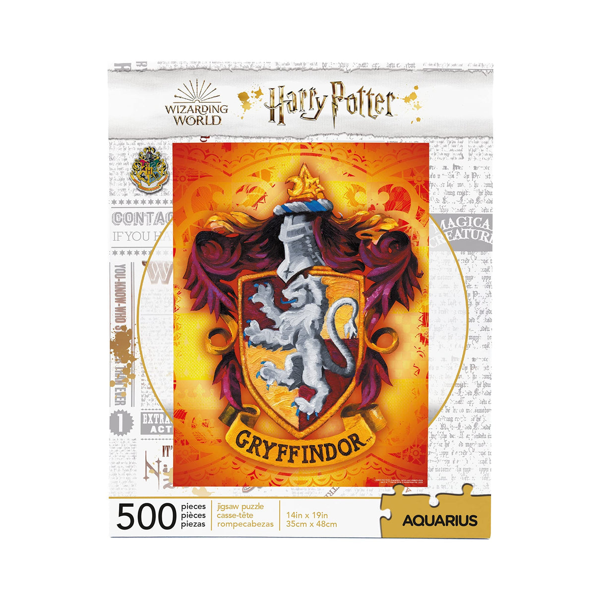 AQUARIUS Harry Potter Puzzle Gryffindor Crest (500 Piece Jigsaw Puzzle) - Officially Licensed Harry Potter Merchandise & Collectibles - Glare Free - Precision Fit - 14x19in AQUARIUS