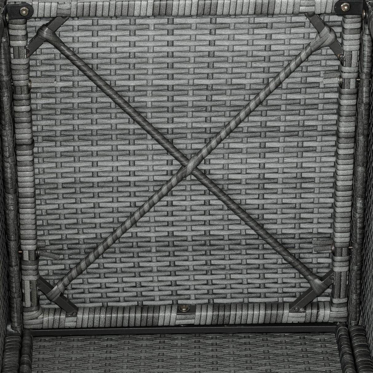 Outsunny 11 Pieces Outdoor Dining Set for 10, Space Saving Wicker Chairs and Glass Table with Cushions and Ottomans, Rattan Conversation Patio Furniture Set for Garden Backyard Deck, Dark Gray Outsunny