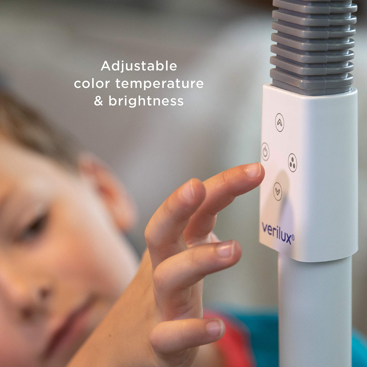 Verilux SmartLight Full Spectrum LED Modern Floor Lamp with Adjustable Brightness, Flexible Gooseneck and Easy Controls - Reduces Eye Strain and Fatigue - Ideal for Reading, Artists, Craft (White) Verilux