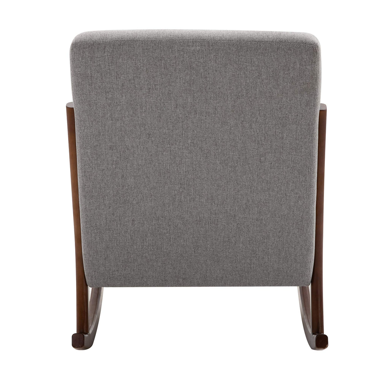 HOMCOM Upholstered Rocking Armchair with Wood Base and Linen Fabric Padded Seat for Living Room, Grey HOMCOM