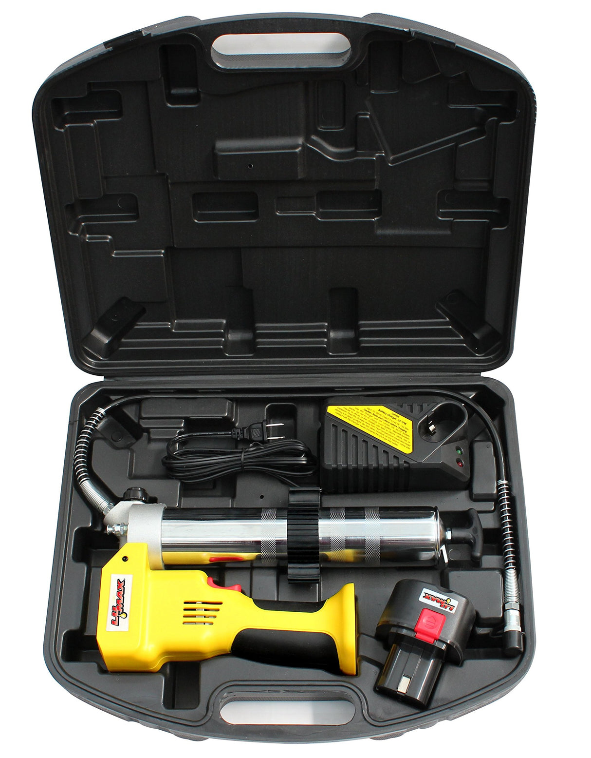 Lumax LX-1175 Handyluber 12V Cordless Grease Gun with Single Battery, 7000 Psi, Yellow LUMAX