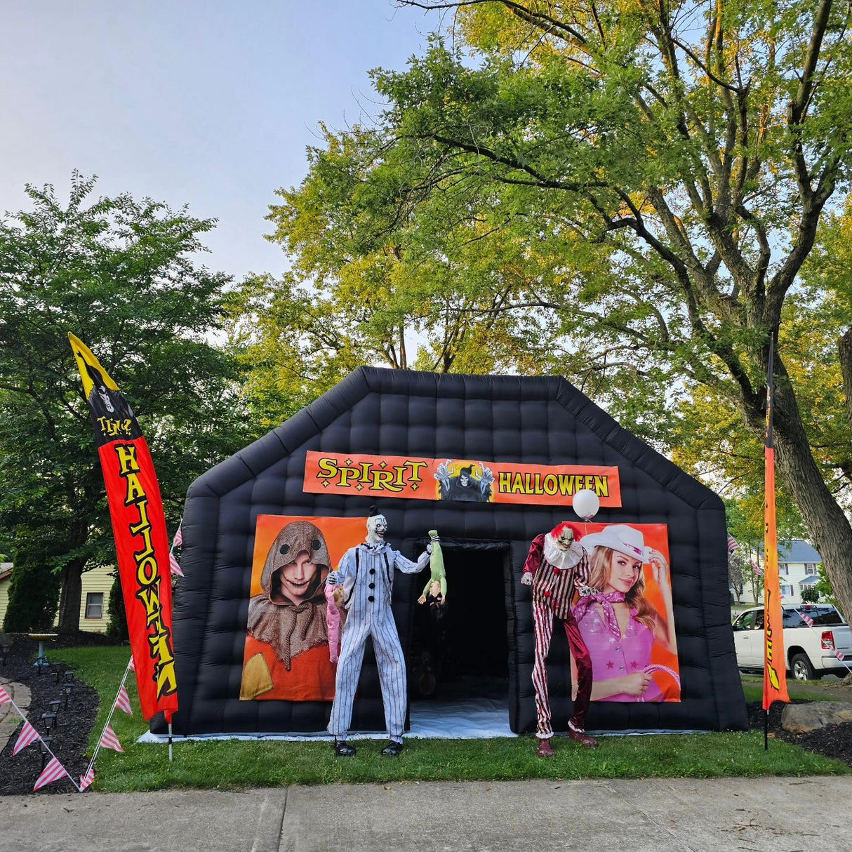 Large Black Inflatable Nightclub 30x20x13Ft Disco Cube Gazebo Event House with Logo Area Portable Inflatable Party Tent for Birthday, School Events, Backyard Party, Rental Business OZIS