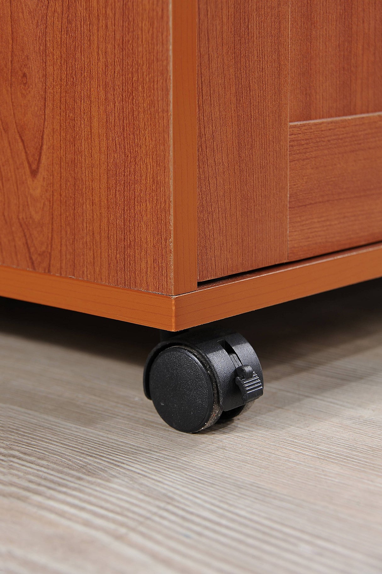 Hodedah Kitchen Island with Spice Rack, Towel Rack & Drawer, Cherry Hodedah