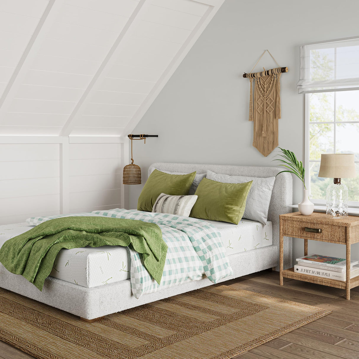 Onmertru 6 Inch Twin Size Green Tea Memory Foam Mattress, Fiberglass-Free Medium Firm Mattress in a Box, Pressure Relief, CertiPUR-US Onmertru