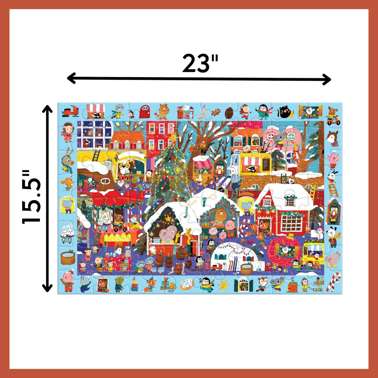 Mudpuppy Christmas Market – 64 Piece Search & Find Jigsaw Puzzle Featuring Festive Critters Shopping Around The Christmas Market and Over 40 Hidden Images to Find Mudpuppy