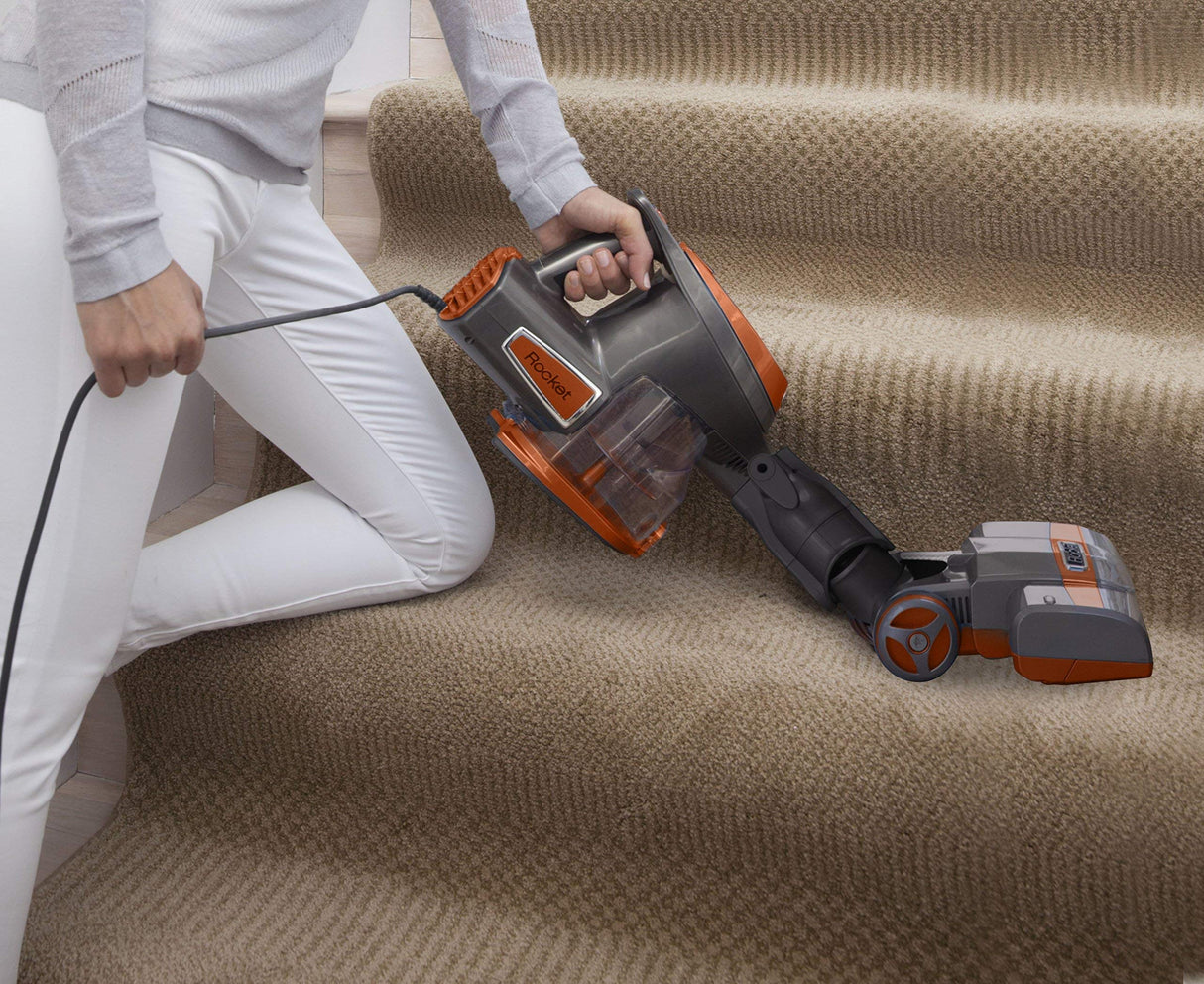 Shark Rocket HV302 Ultra-Light Corded Bagless Vacuum for Carpet and Hard Floor Cleaning with Swivel Steering, Orange (Renewed) Shark