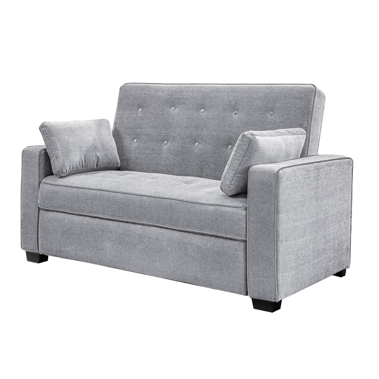 Lifestyle Solutions Ainsley Full Size Convertible Loveseat, Light Grey Serta