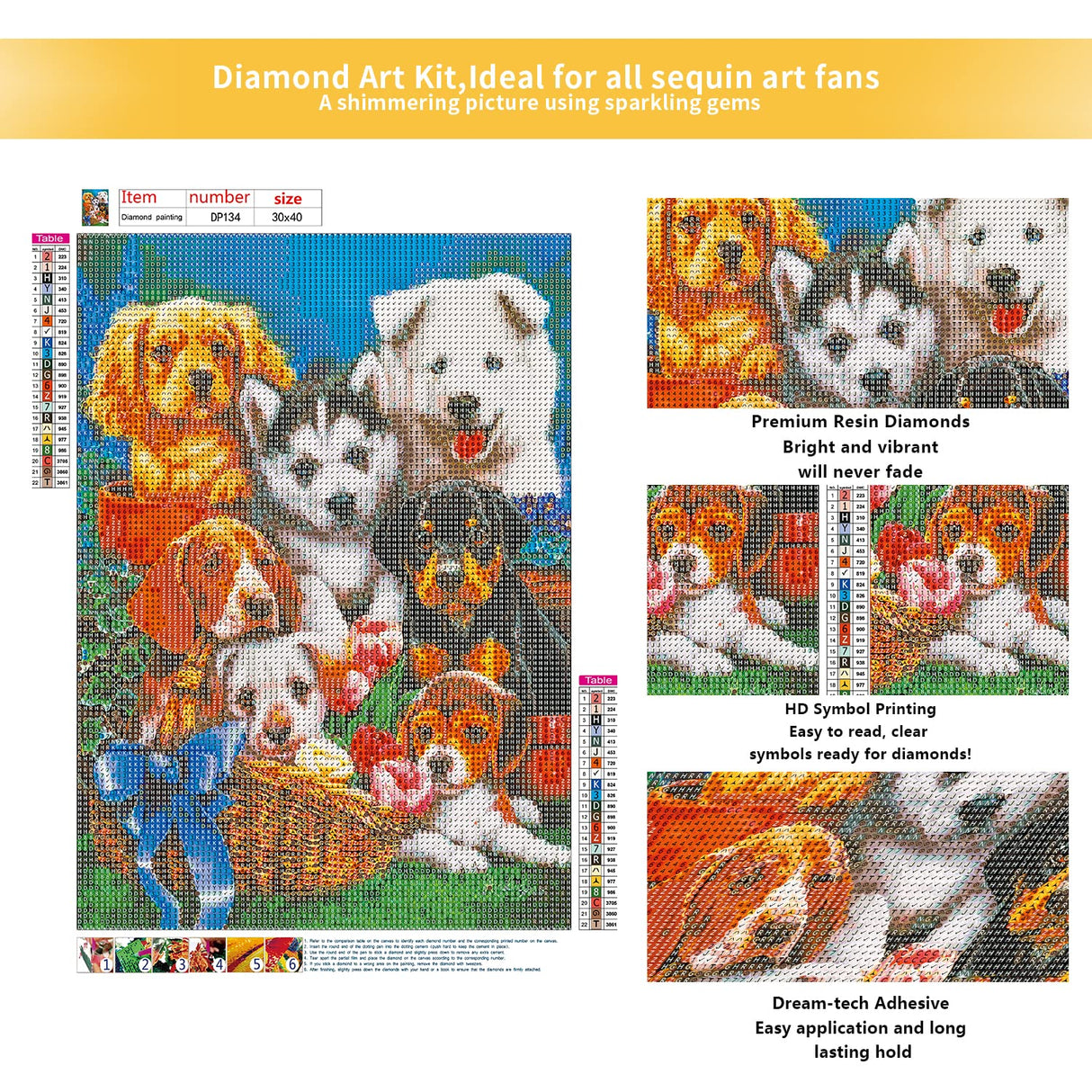 FORLAND Dog Diamond Painting Kits for Adults Beginners - 5D DIY Funny Puppy Full Drill Diamond Kits Painting Crafts for Home Wall Decor, Diamond Art Kits,12x16inch FORLAND