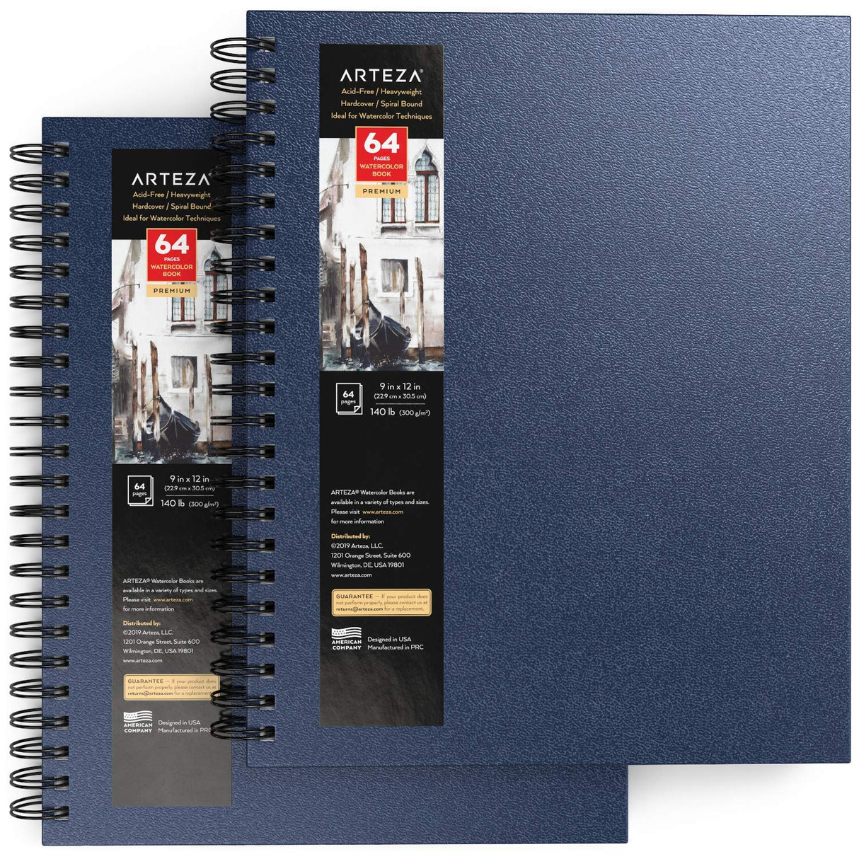 ARTEZA ARTZ-9156 Watercolor-Paper, 9x12-inch-2 Pack, Blue 2 Count ARTEZA