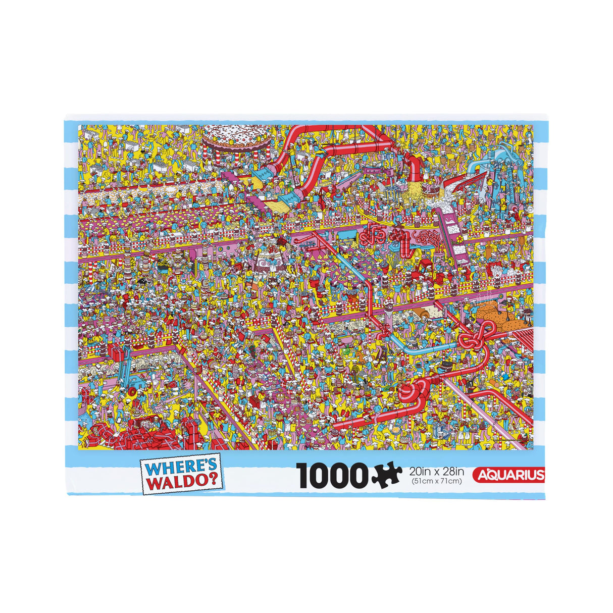 AQUARIUS Where’s Waldo? Cake Factory 1000pc Puzzle (1000 Piece Jigsaw Puzzle) - Glare Free - Precision Fit - Officially Licensed Where's Waldo Merchandise & Collectibles -22x28 Inches AQUARIUS