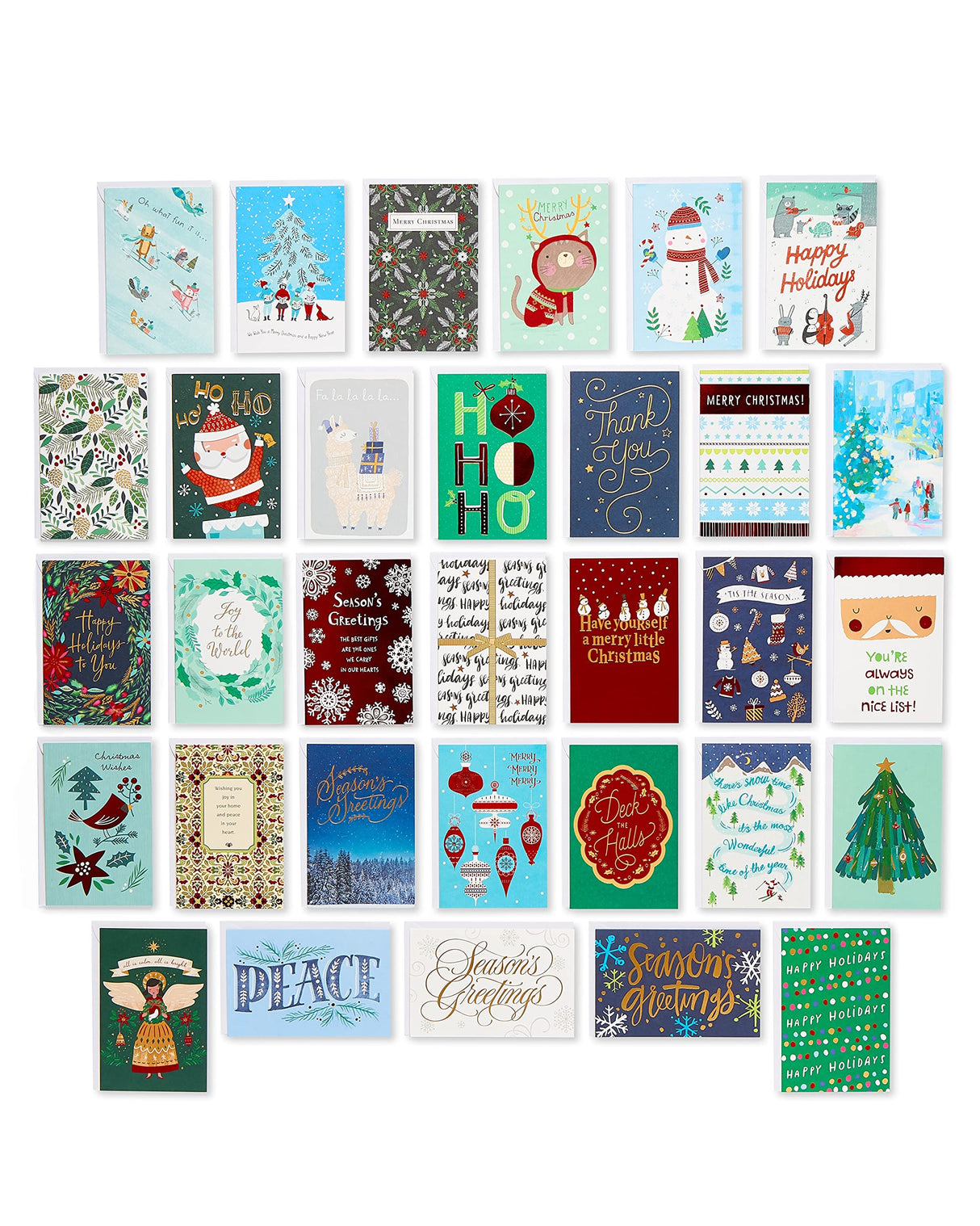 American Greetings Deluxe Christmas Card Bundle, Bulk Variety (40-Count) Papyrus
