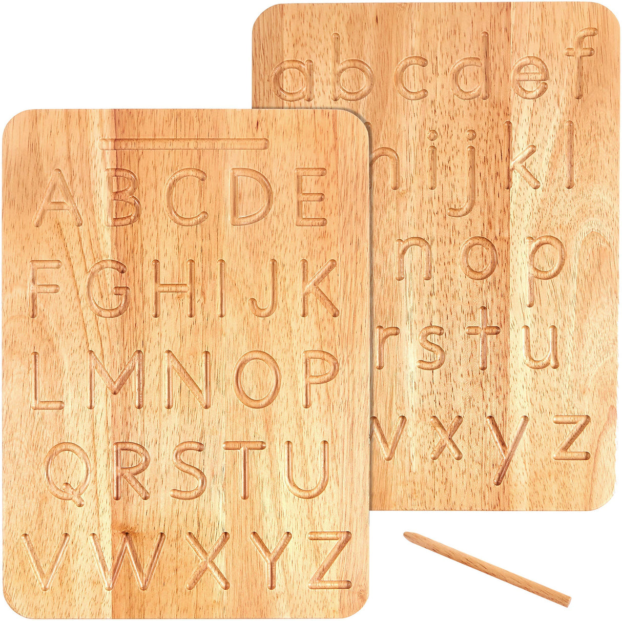 Montessori & Me Wood Alphabet Tracing Board Montessori Letters - Wooden Letters - Large Print Letters for Toddler to Preschool - Reversible Uppercase and Lowercase Montessori & Me