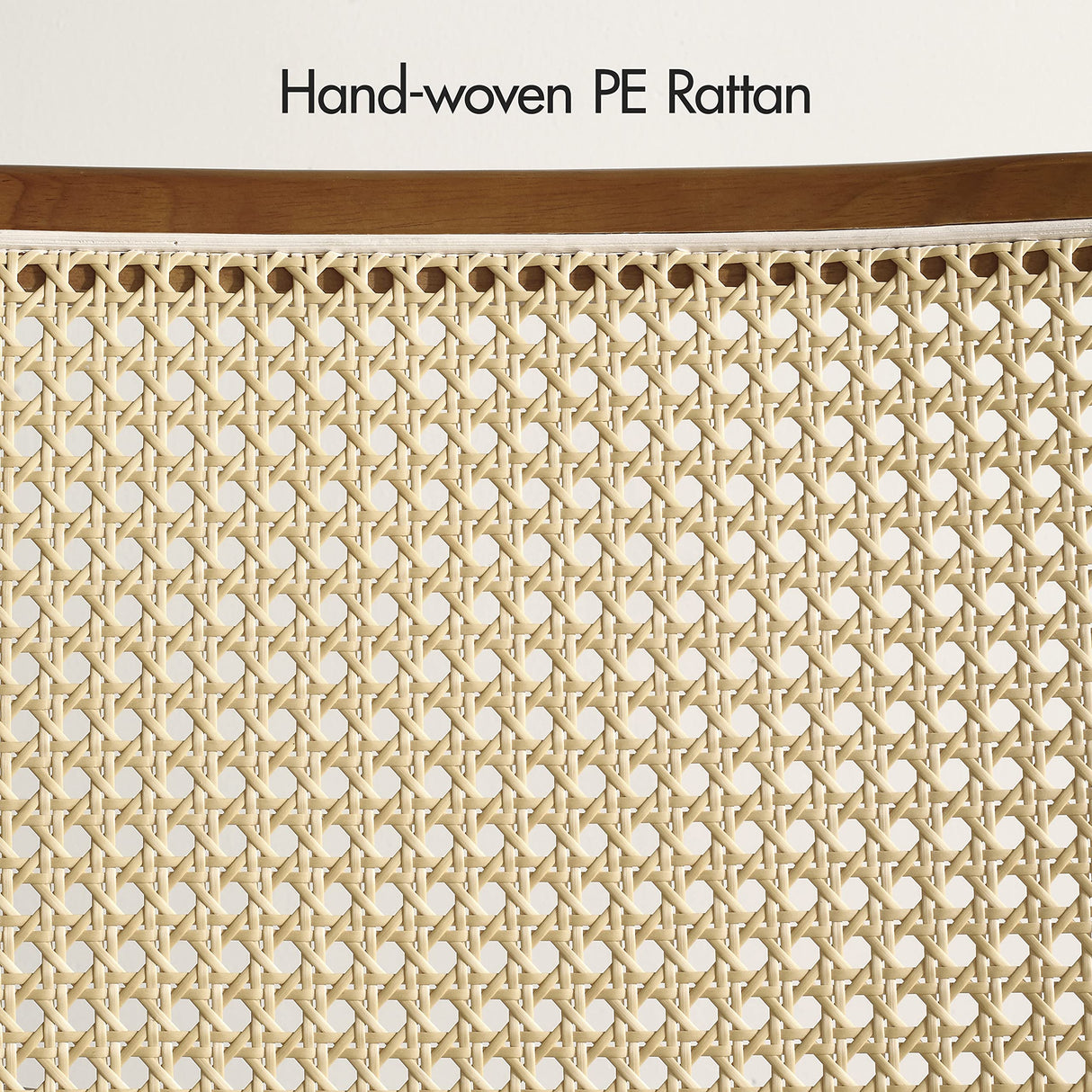 Art Leon Rattan Dining Chairs, Set of 2, Rubber Wood Frame, Mid Century Modern Dining Room Chairs with Rattan Woven Back, Faux Leather Upholstered Kitchen Chairs with Black Metal Legs, Yellow Brown Art Leon