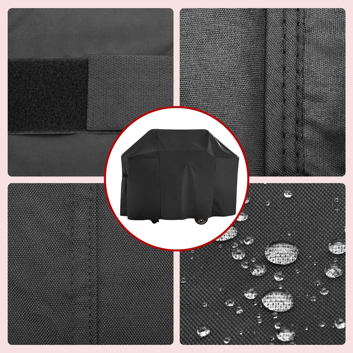 vchin 58 Inch Grill Cover for Weber 7130 Genesis II 3 Burner, LX 300 Series Grills, Genesis 300, Waterproof, Windproof, UV and Fade Resistant Cover(58L x 25D x 44.5H) vchin