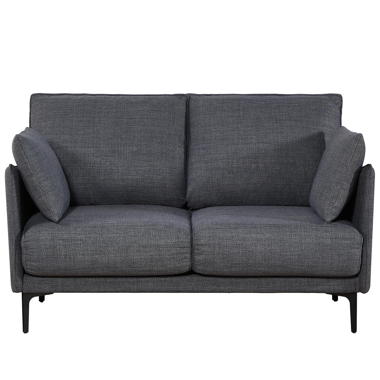 Plococo Simple Style Modern Loveseat Couch Sofa with USB Charge Port, 2 Pillows,Metel Legs for Primary Living Space, Bed Room, Office (Grey) Plococo