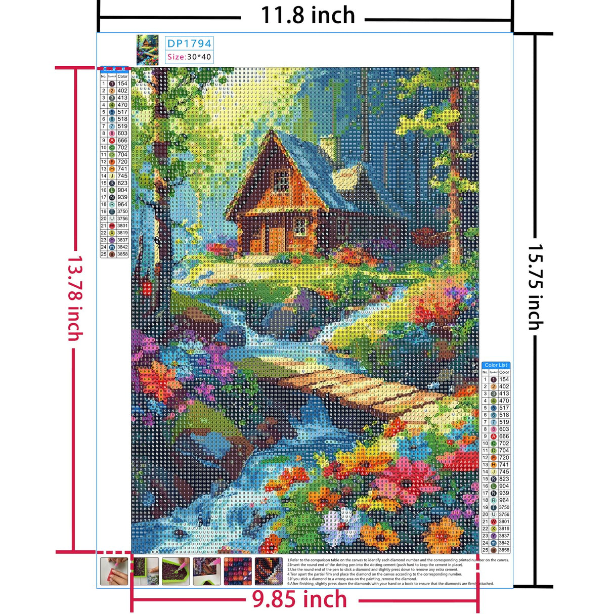 5D Diamond Painting Kits for Adults Beginners forest DIY Diamond Art Kits with Tools Full Drill Round Diamond Dots Craft paint by diamonds Gem Art for Home Wall Decor Gifts (16"x12") (DP1794) GCEOSINI