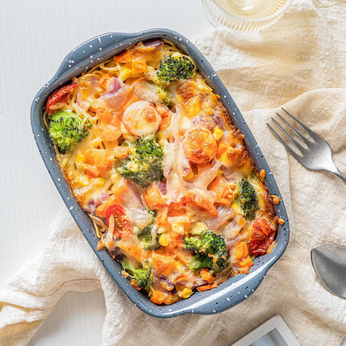 KROKORI Ceramic Bakeware Dish Set of 3, Rectangular Baking Casserole for Oven,High Heat Resistant,Lasagna Pan Deep with Handles,Handcraft Speckle Series (13.8''/12''/9.6''Grey) Krokori