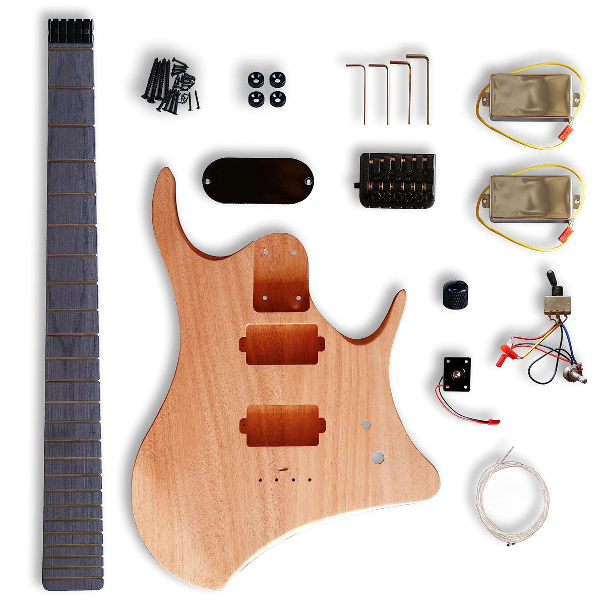BexGears DIY Headless Style Electric Guitar Kits Mahogany Body Hard Maple neck You Build The Guitar BexGears