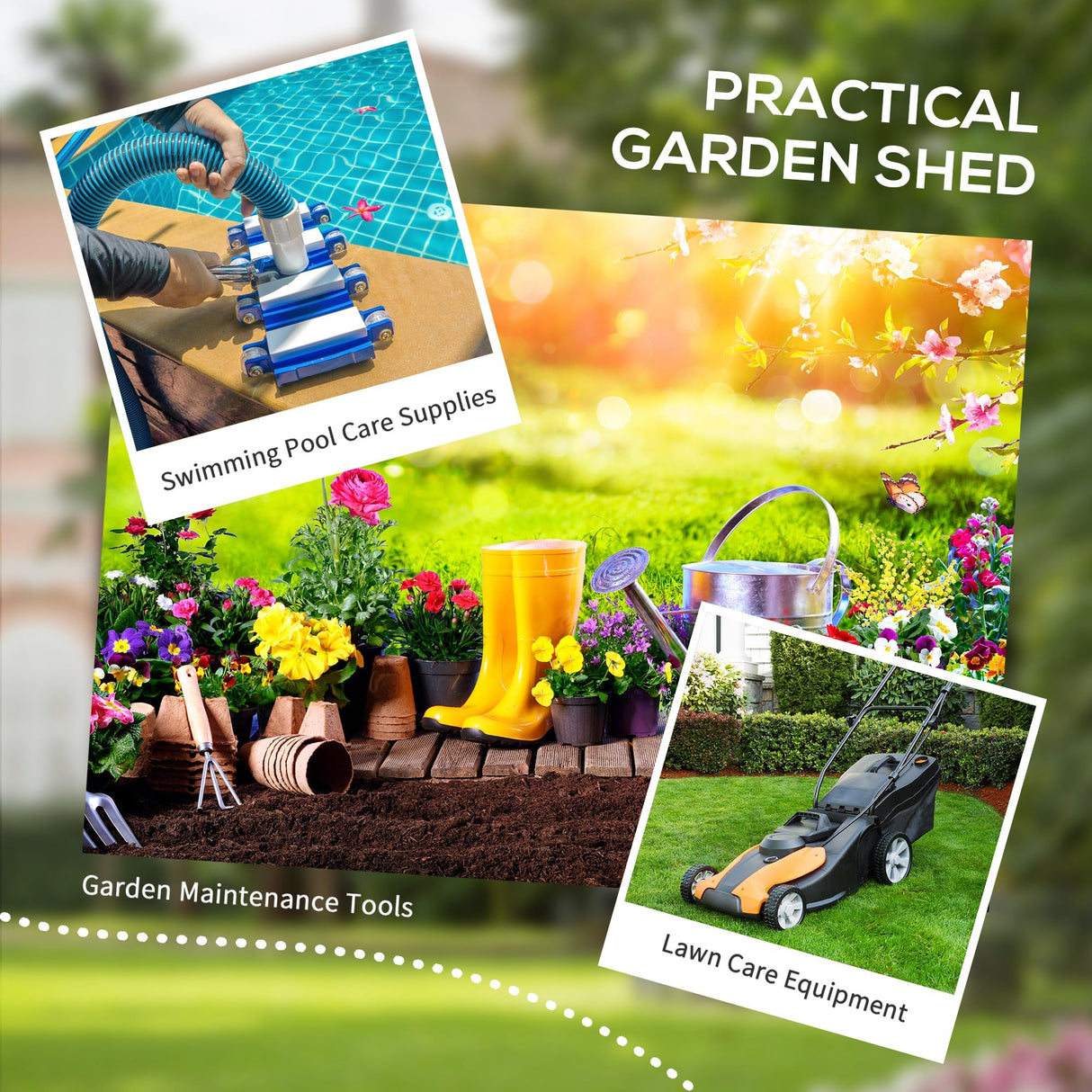 Outsunny 5' x 3' Resin Outdoor Storage Shed with Floor, Garden Shed with Lockable Door, Window and Vent, Plastic Utility Tool Shed for Backyard, Patio, Lawn, Gray Outsunny