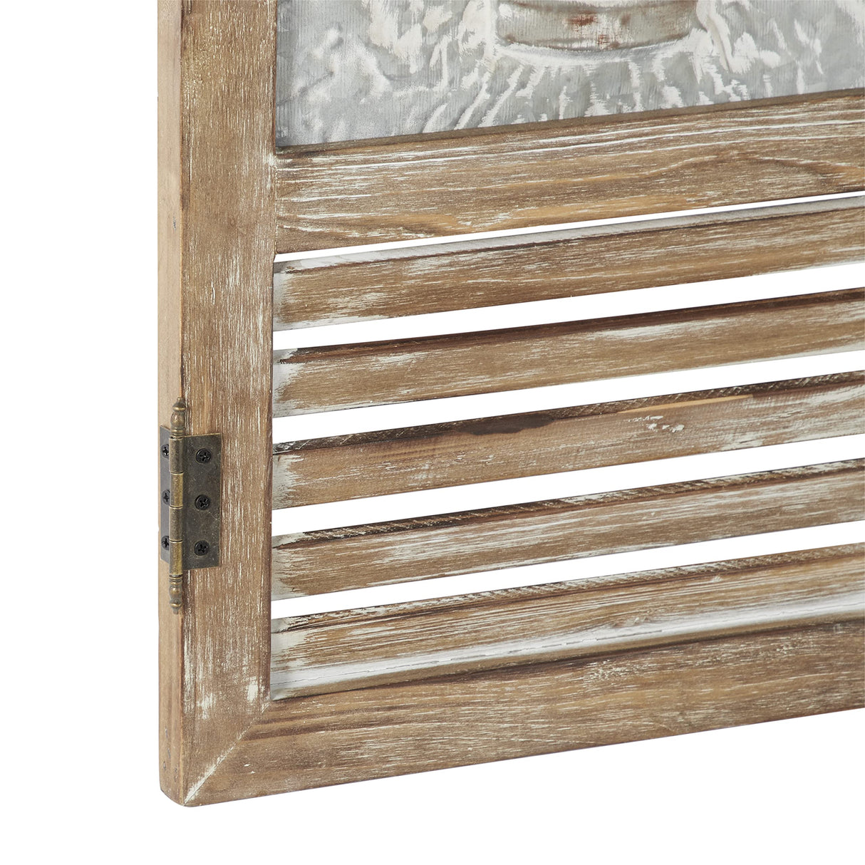 Deco 79 Metal Tree Home Wall Decor Relief Wall Sculpture with Louvered Design, Set of 2 Wall Art 15"W, 52"H, Brown Deco 79