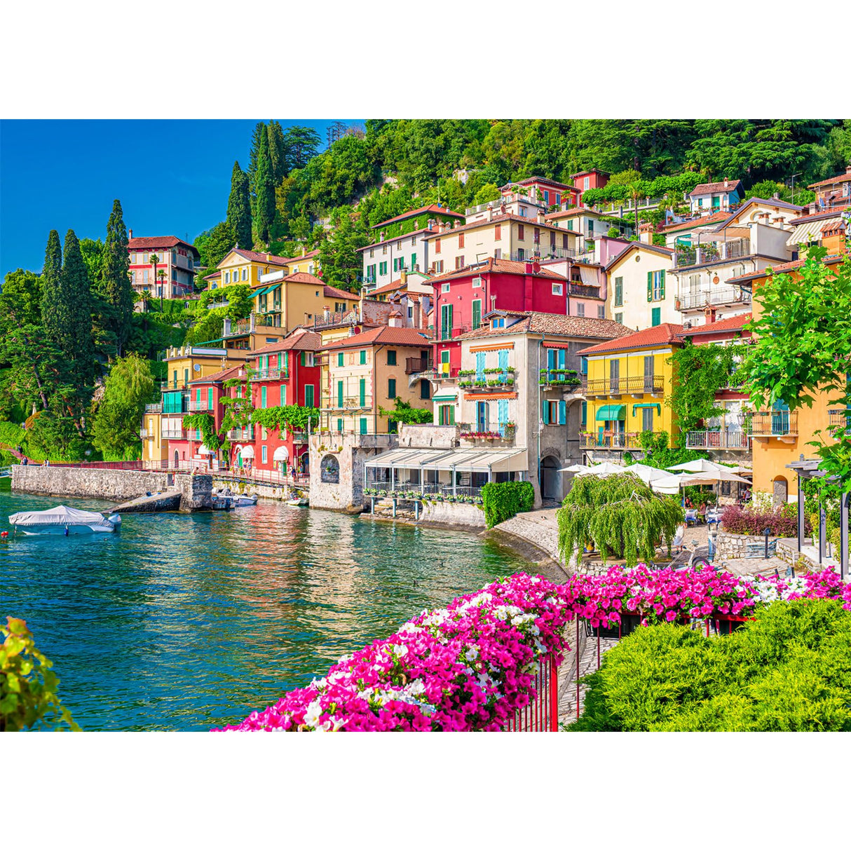 500 Piece Jigsaw Puzzle for Adults -Lake Como Scenery, Italy Jigsaw Puzzles 500 Pieces Puzzles for Adults-Finished Size 19.3" x 13.7" HUADADA