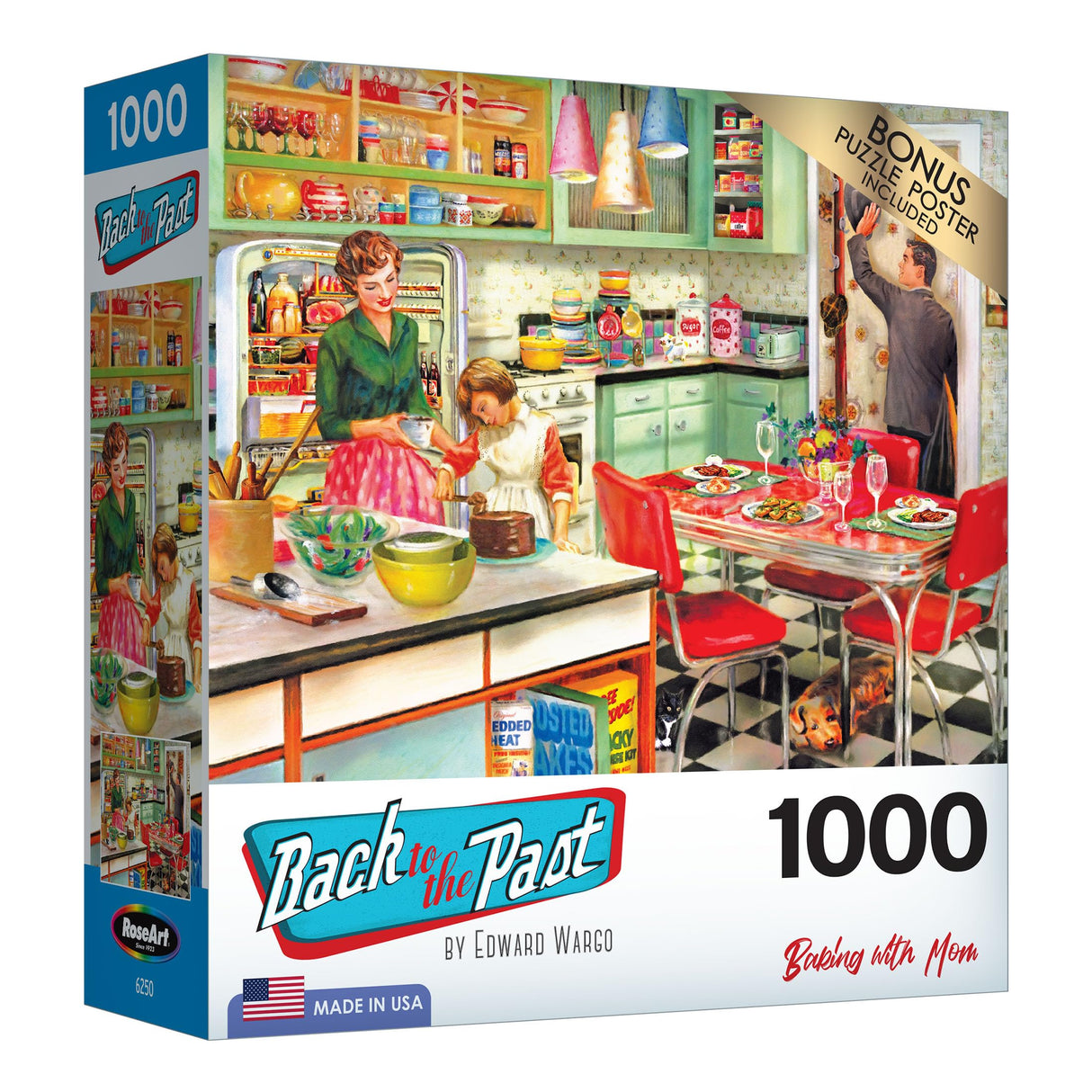 RoseArt - Back to The Past - Baking with Mom - 1000 Piece Jigsaw Puzzle for Adults RoseArt