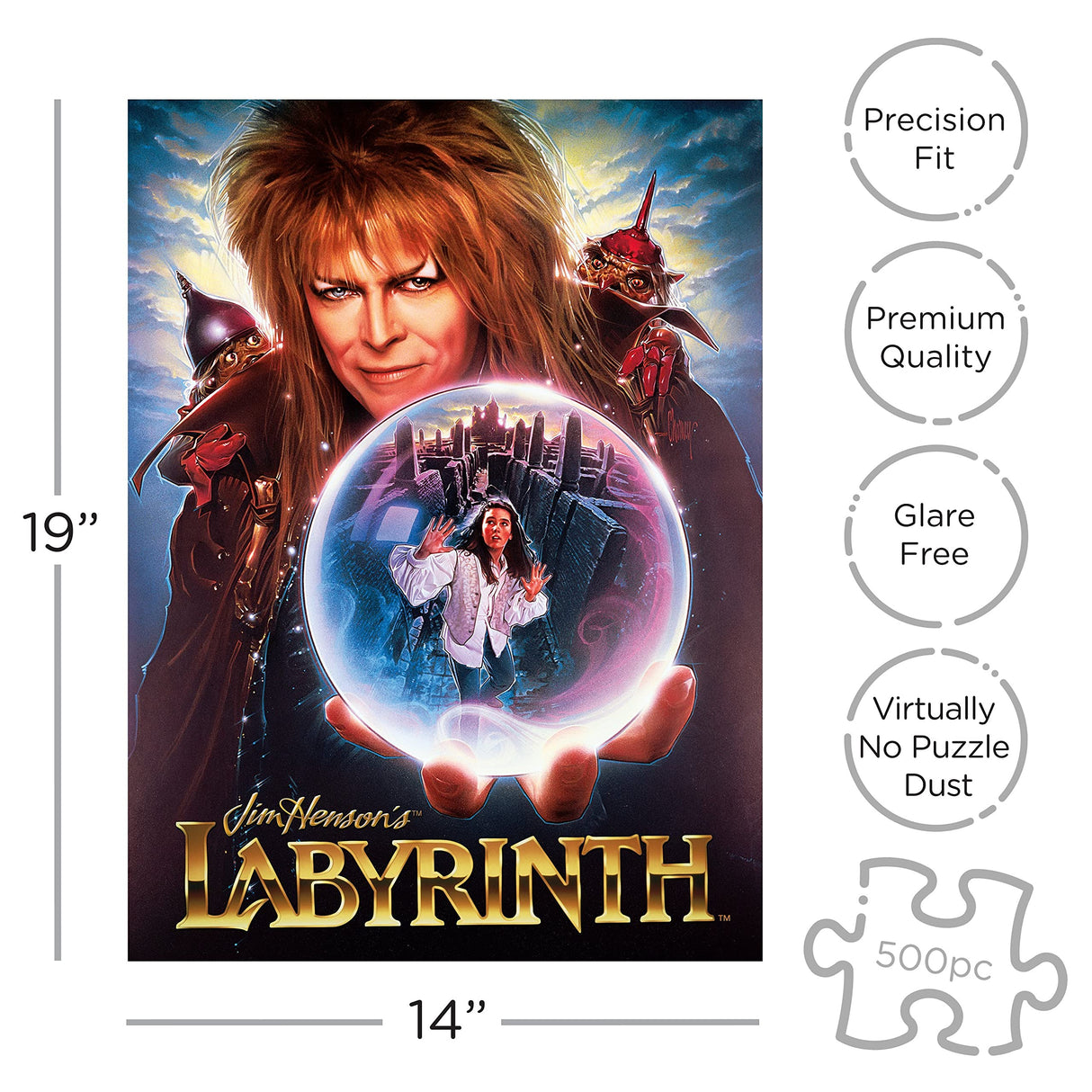 AQUARIUS Jim Henson's Labyrinth Puzzle (500 Piece Jigsaw Puzzle) - Glare Free - Precision Fit - Officially Licensed Labyrinth Merchandise & Collectibles - 14 x 19 Inches AQUARIUS