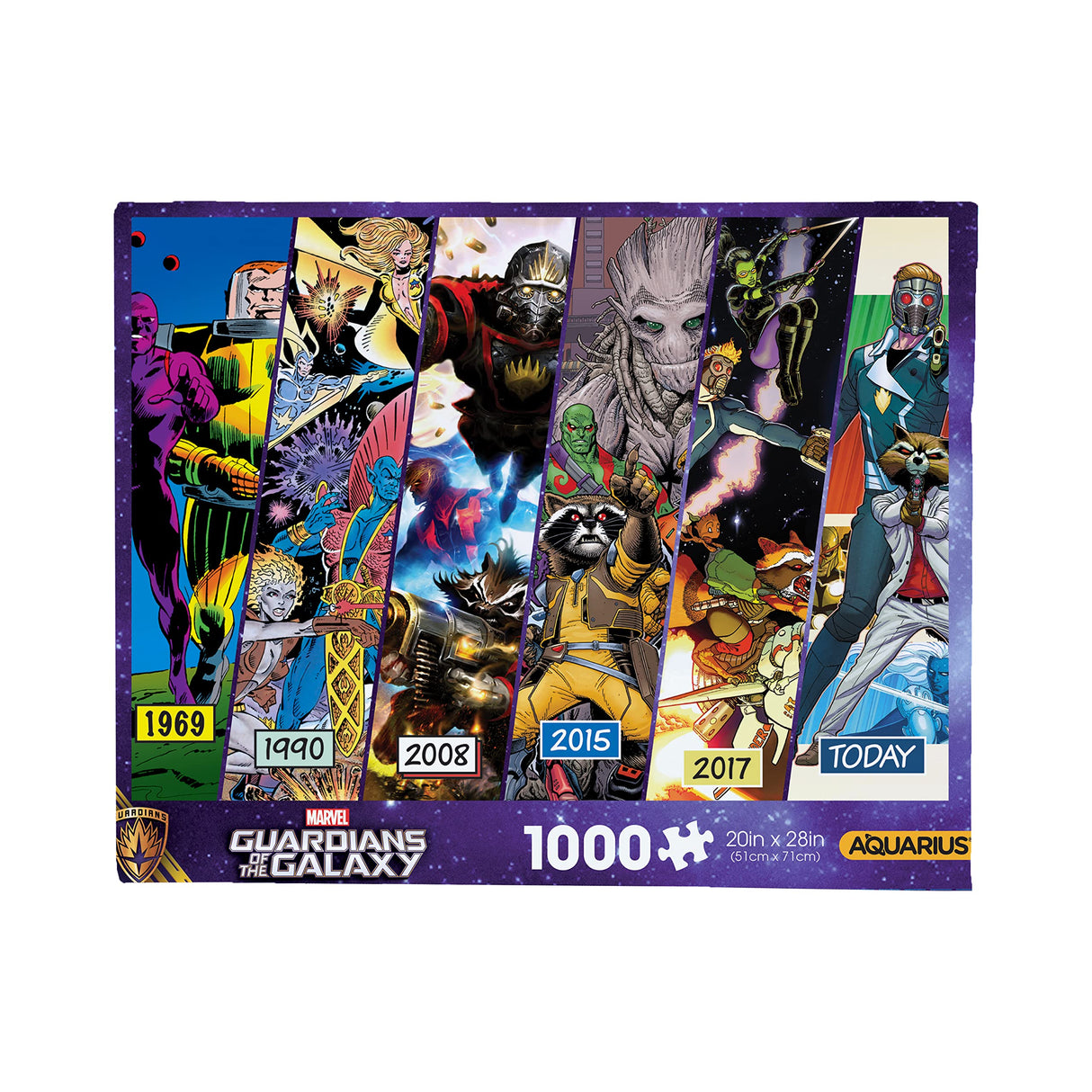AQUARIUS Guardians of The Galaxy Timeline Puzzle (1000 Piece Jigsaw Puzzle) - Glare Free - Precision Fit - Virtually No Puzzle Dust - Officially Licensed Marvel Merchandise & Collectibles - 20x27 in AQUARIUS