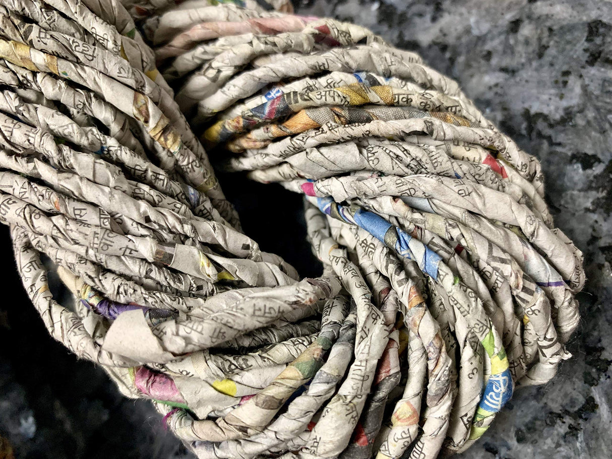 KNITSILK Recycled Newspaper Yarn - Magical Chunky, Basket Weaving, Altered & Mixed Media Projects, Fibre Art(Pack of 1) Knitsilk