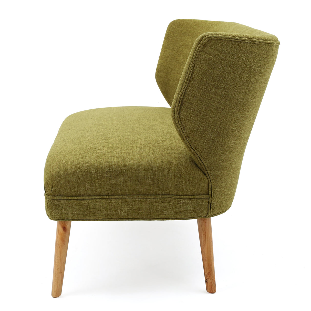 Christopher Knight Home GDFStudio Dumont Mid-Century Modern Fabric Settee, Green and Natural GDFStudio