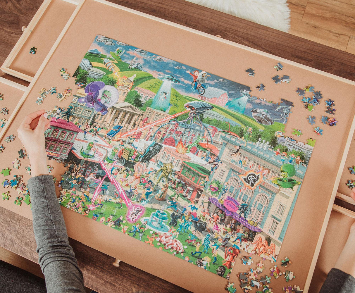 Alien Attack Sci-Fi Classics 1000-Piece Jigsaw Puzzle for Adults | Interactive Brain Teaser, Educational Toys & Games, Home Activities Building Kit for Creative Play | Nostalgic Gifts and Collectibles Toynk