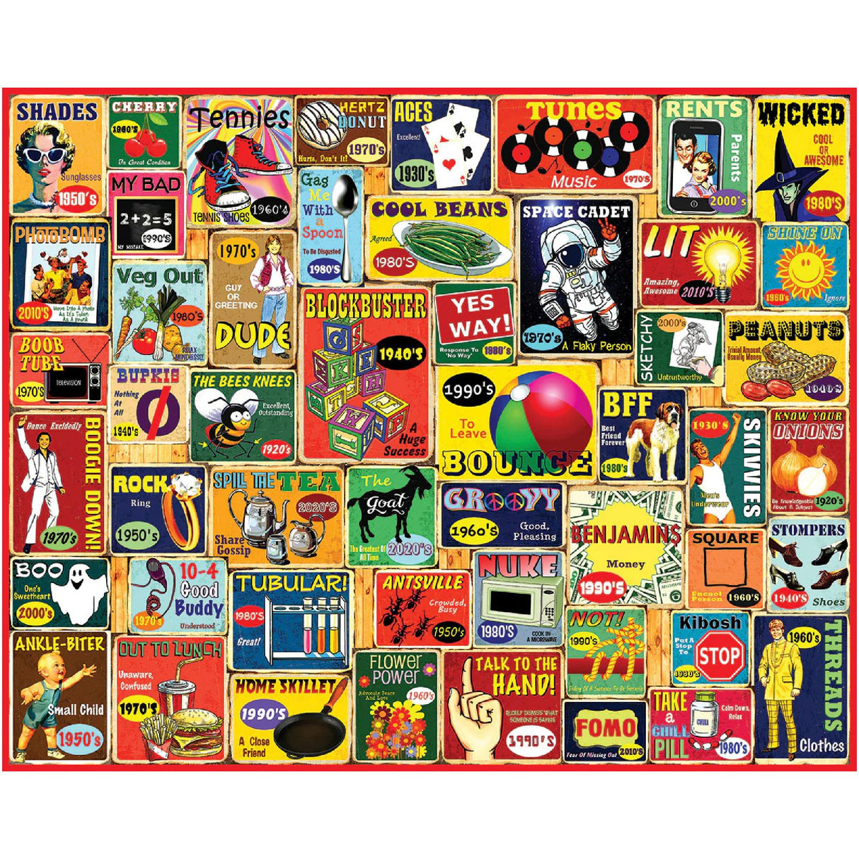 White Mountain Slang We Used Jigsaw Puzzles 1000 Pieces for Adults Children Grandparents Fun Collage Puzzles for Family White Mountain